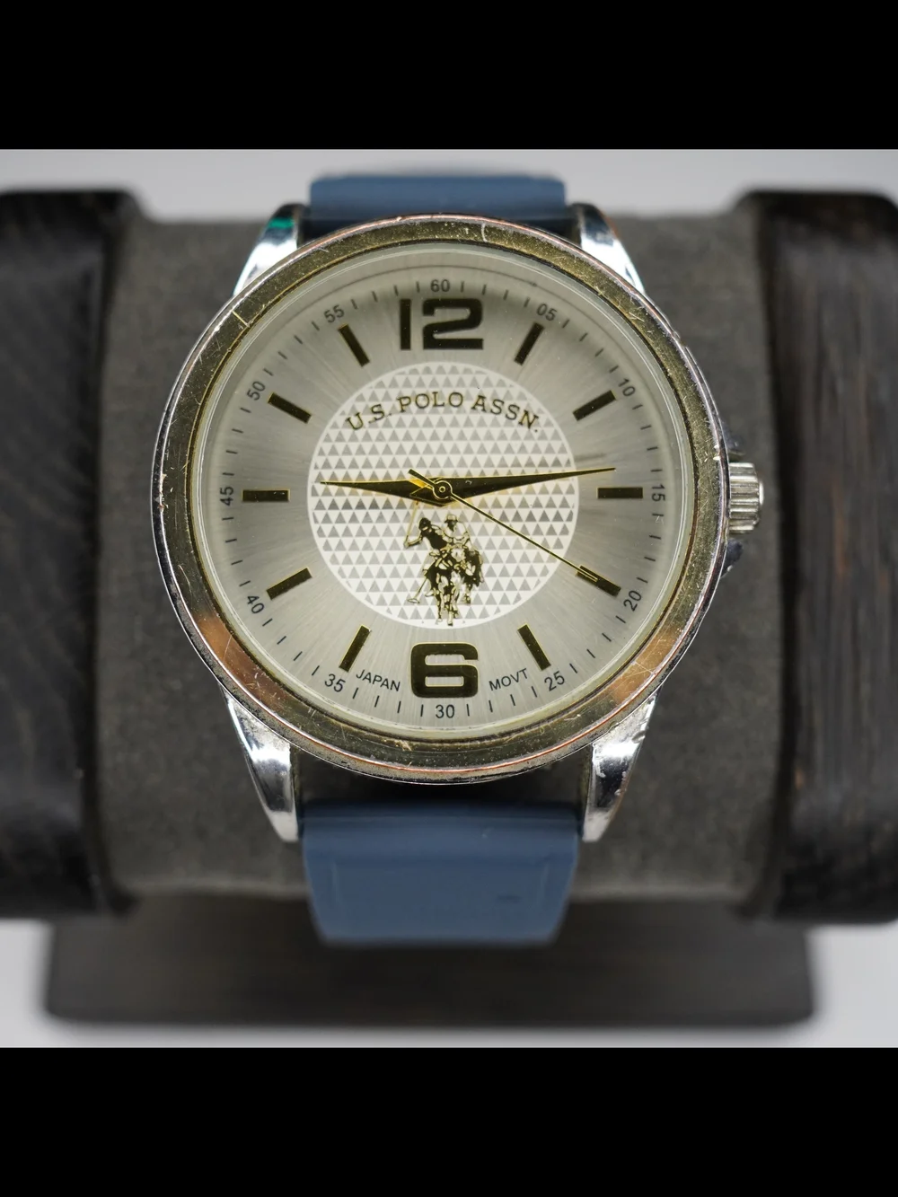 U.S. Polo Assn USC20149 Men's Quartz Watch Silver Dial Blue Rubber Band